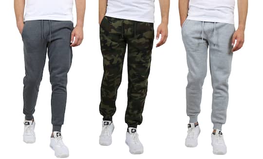 Galaxy by Harvic Men's Fleece-Lined Jogger Sweatpants 3 Pack